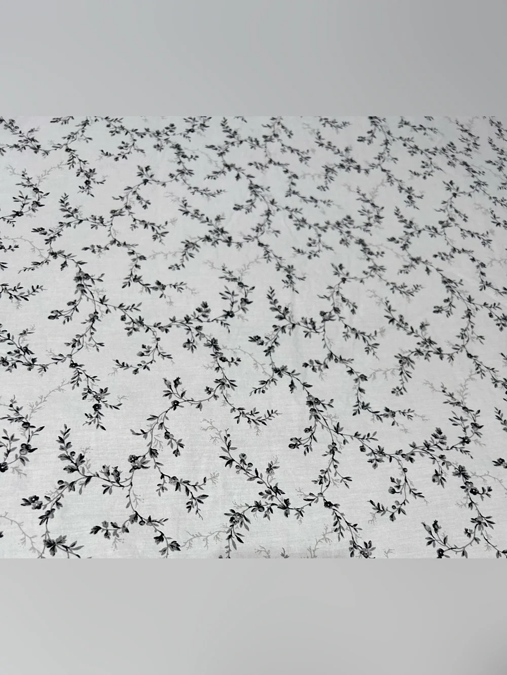 Laura Ashley Twin XL Flat Sheet 100% Cotton White/Black/Gray Floral OEKO-TEX